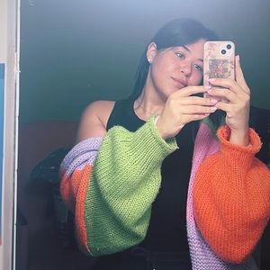 Color block cardigan